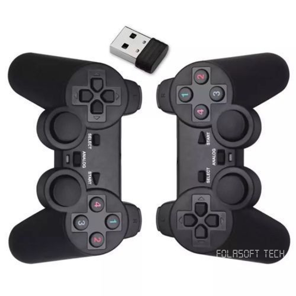 USB TWIN WIRELESS VIBRATION CONTROLLER DUAL WIRELESS JOYSTICK PAD GAME CONTROLLER FOR PC LAPTOP DESK