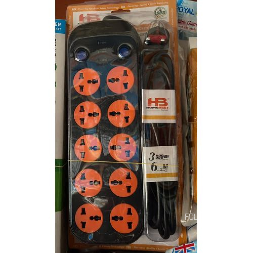 JKJ ROYAL EXTENSION BOX- WITH 3 USB CHARGING PORT